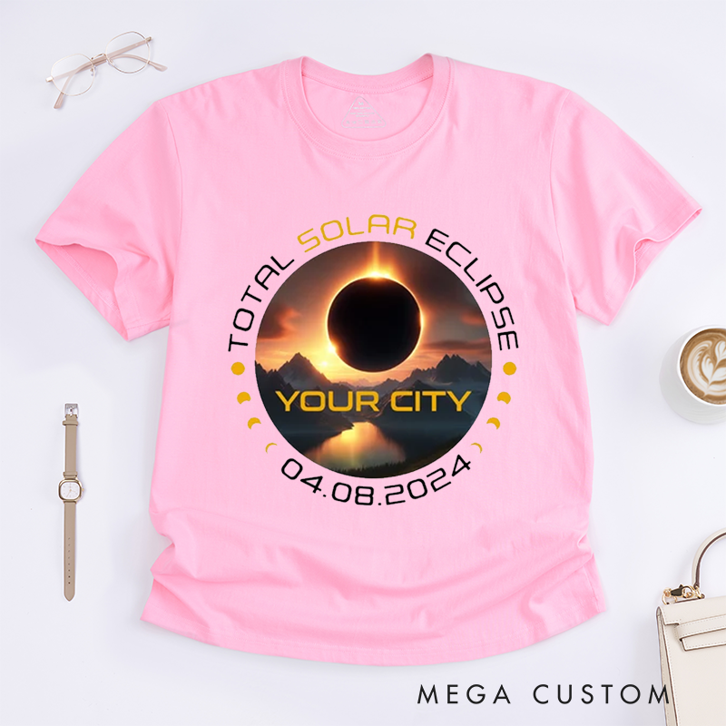 Personalized Total SolarCustom City T-Shirt Unisex Gift Unique Magic Lovers for Grandmother Grandfather Birthday Present