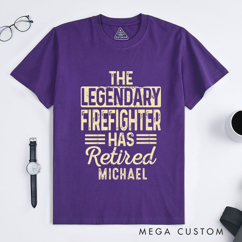Personalized Firefighter T-Shirts Legendary Firefighter Retirement Fashion Design T-Shirts