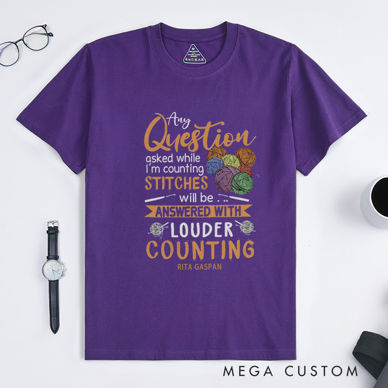 Personalized While I'm Counting Stitches Classic T-Shirts Crochet Gift Crochet Gift Idea Crochet Love Crochet Lover Crochet Lover Gift