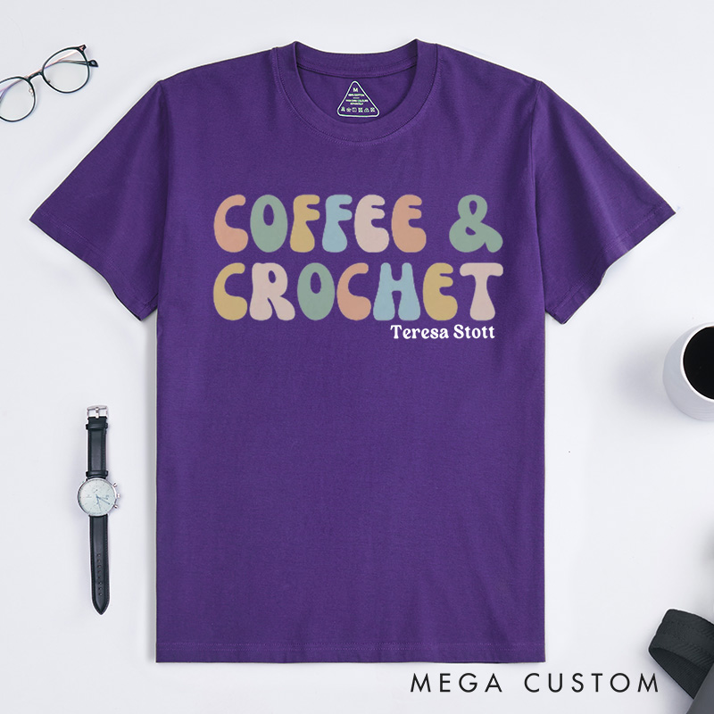 Personalized Crochet Comfort Colors Classic T-Shirts Crochet Lover Gift Crocheting Apparel Sewing Shirt  Knitting Shirt Gift for Crochet Lover Crocheting