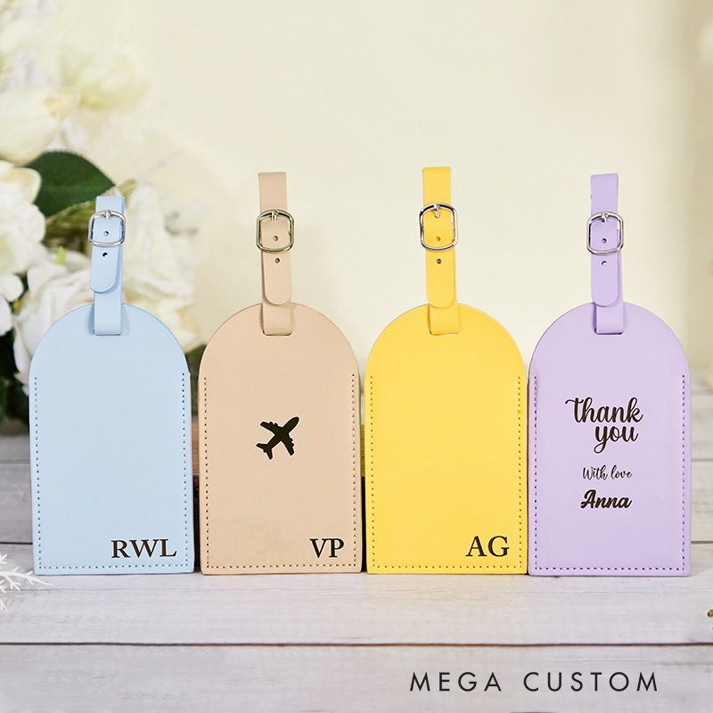 Personalized Name Leather Luggage Tag Girls Trip Travel Gift 