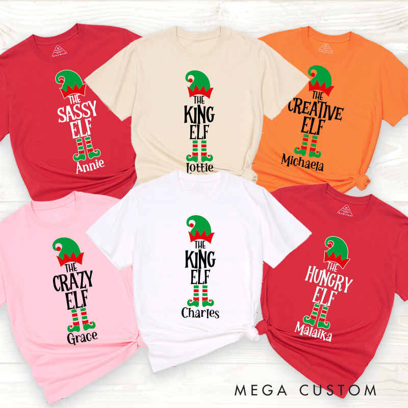 Personallized The Elf Movie Matching Family T-shirts Christmas Elf Family Name Shirt Family Member Shirt Couple Shirts Xmas Gift