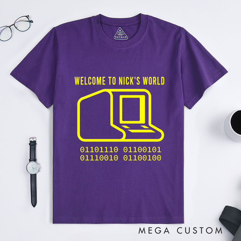 Personalized Binary Nostalgia T-Shirt Programming Computer Shirts Software Developer Shirt Gift for Geek Nerd Technology Lover