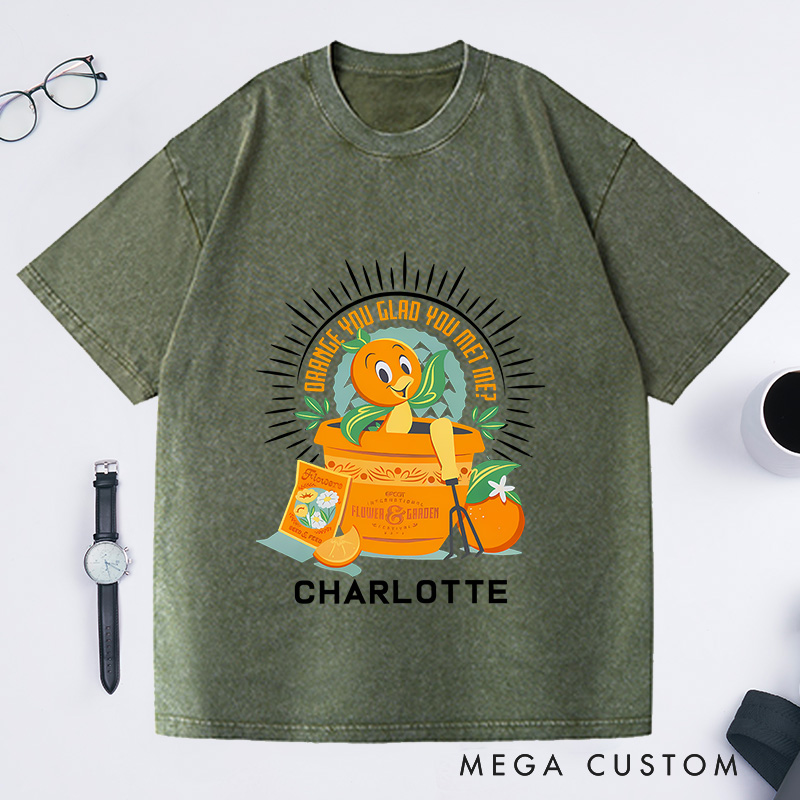 Personalized Citrus Garden Delight Washed T-Shirts Granding Lovers Gift