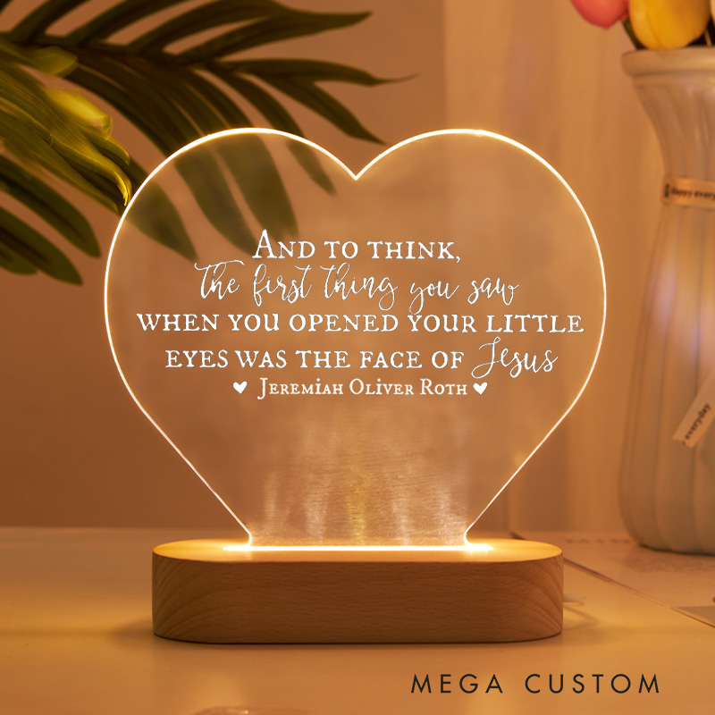 Personalized Baby Memorial Light Table Plaque Infant Loss Miscarriage Gift Memory Lamp Infant Loss Keepsake Pregnancy Loss Keepsake