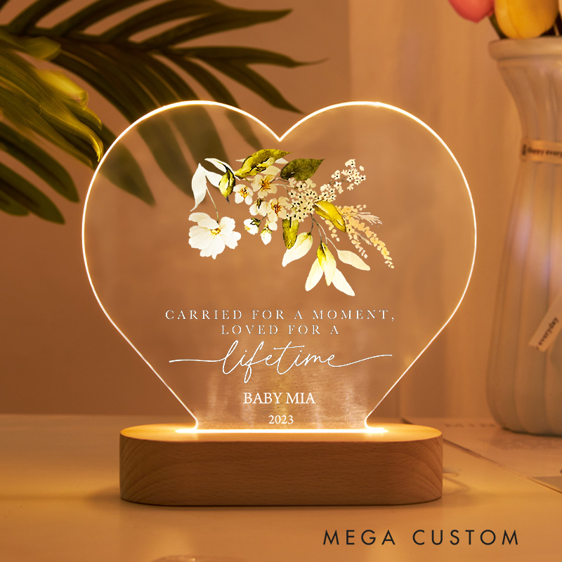 Personalized Baby Loss Memorial Plaque Miscarriage Keepsake Gift Remembrance Light Funeral Gift Loss of Baby Infant Loss Sympathy Gift 