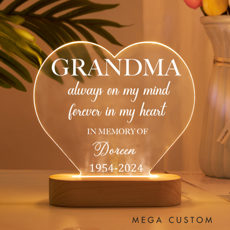 Personalized Grandma Memorial Plaque Custom Grandma Sympathy Gift Loss of Loved One Memorial Sign Bereavement Gift in Loving Memory Gifts