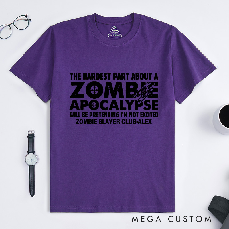 Personalized Zombie Apocalypse T-Shirt Doomsday Game Enthusiasts Shirt Gift for Geek Nerd Lovers 