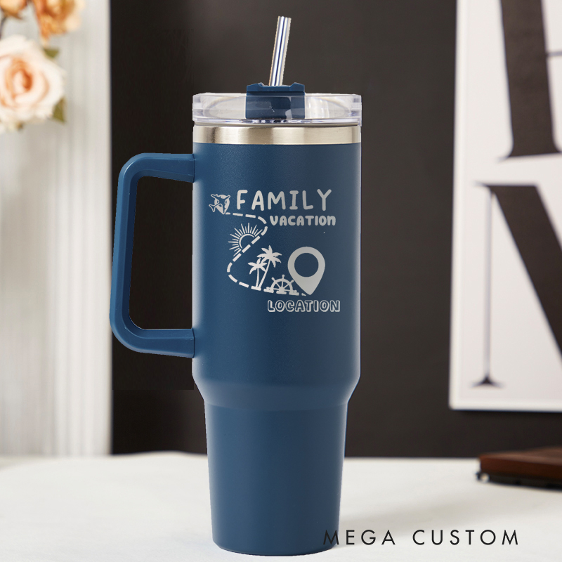 Personalized Family Vacation Tumbler Traveling Lovers Cup Stainless Steel Mug Gift for Vacation