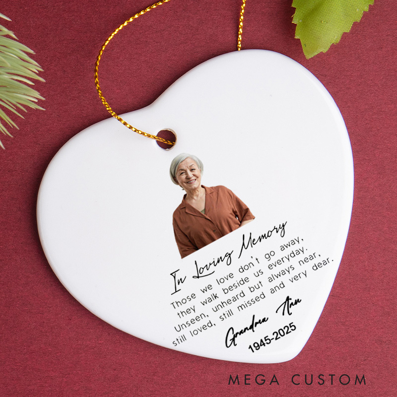 Personalized in Loving Memory Photo Ornament Bereavement Gifts Ornament Keepsake Custom Christmas Remembrance Sympathy Gift 