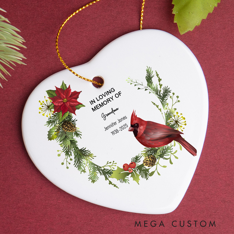 Personalized Ceramic Memorial Ornament in Memory of Christmas Ornament for Loss of Loved One Sign Christmas Remembrance Sympathy Gift