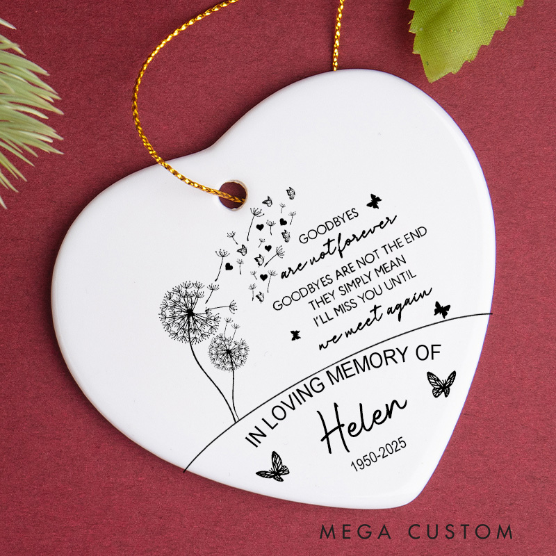 Personalized Memorial Christmas Ornament in Loving Memory Christmas Ornament Loss of Loved One Mom Dad Remembrance Gifts Sympathy Gift