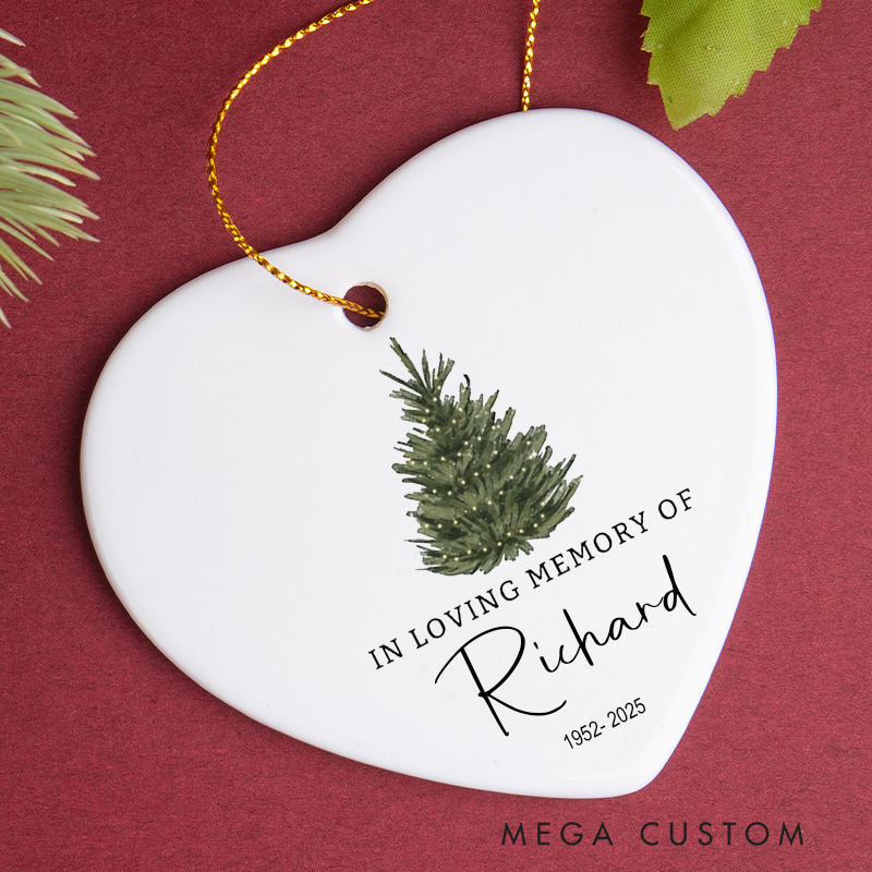 Personalized Memorial Minimalist Ornament in Loving Memory Keepsake Thoughtful Remembrance Gift Sympathy Ornament Bereavement Gift
