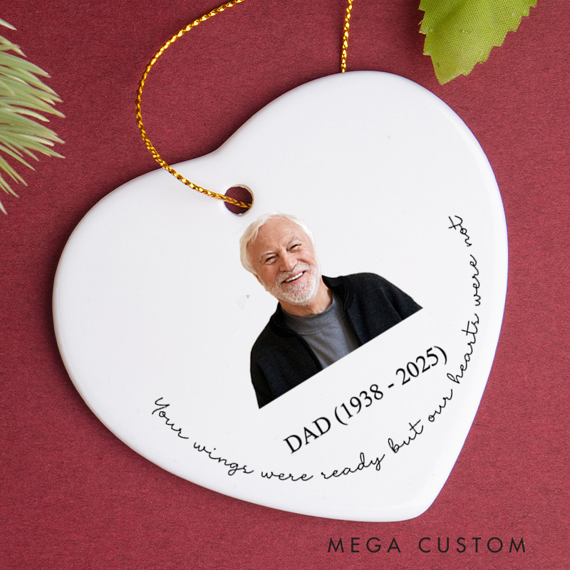 Personalized Memorial Ceramic Ornament Custom Photo Christmas Ornament Sympathy Gift for Loss of Loved One Condolence Remembrance Gift