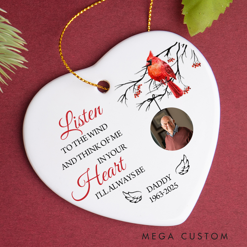Personalized Photo Memorial Ornament Custom in Loving Memory Ornament Keepsake for Loss of Loved One Christmas Remembrance Condolence Gifts
