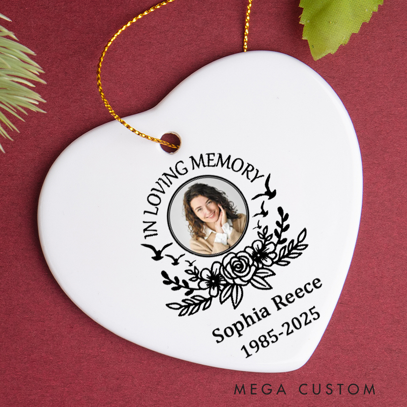 Personalized Photo Memorial Ornament in Loving Memory of Gift Bereavement Gift Christmas Ornament for Loss of Loved One Sympathy Gifts