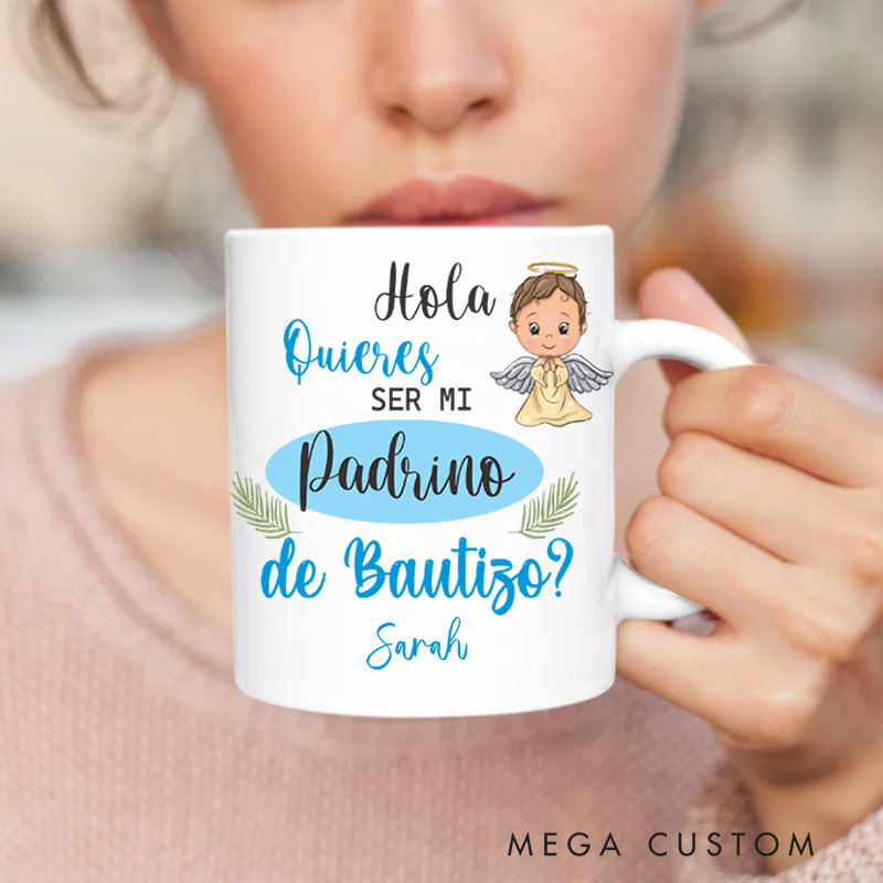 Personalized Hola Quieres Ceramic Mug with Name Birthday Gift for Christian Positive Affirmation Religious Gift for Christian