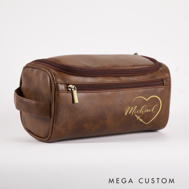 Personalized Travel Lovers Toiletry Bag Leather Toiletry Bag for Traveling Lovers Cool Travel Gift