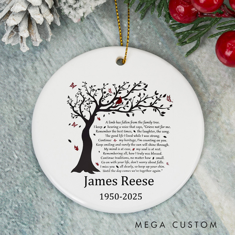 Personalized Memorial Ornament Those We Love Don't Go Away Christmas Ornament Sympathy Gift for Loss of Loved One Memorial Tribute Remembrance