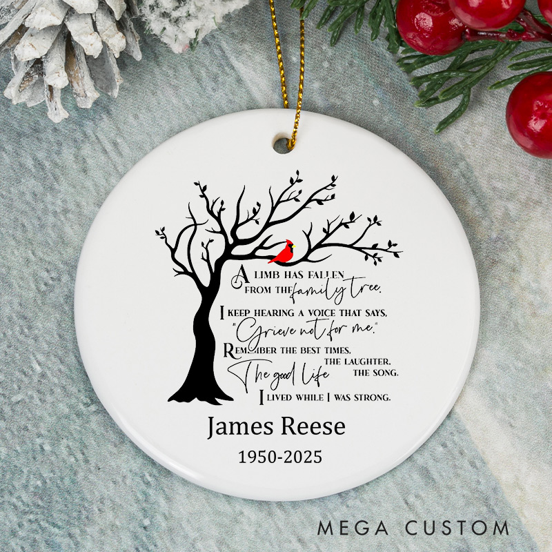 Personalized Memorial Ornament Sympathy Gifts for Loss of Loved On Condolence Bereavement Gifts in Memory Ornament Keepsake Christmas Remembrance