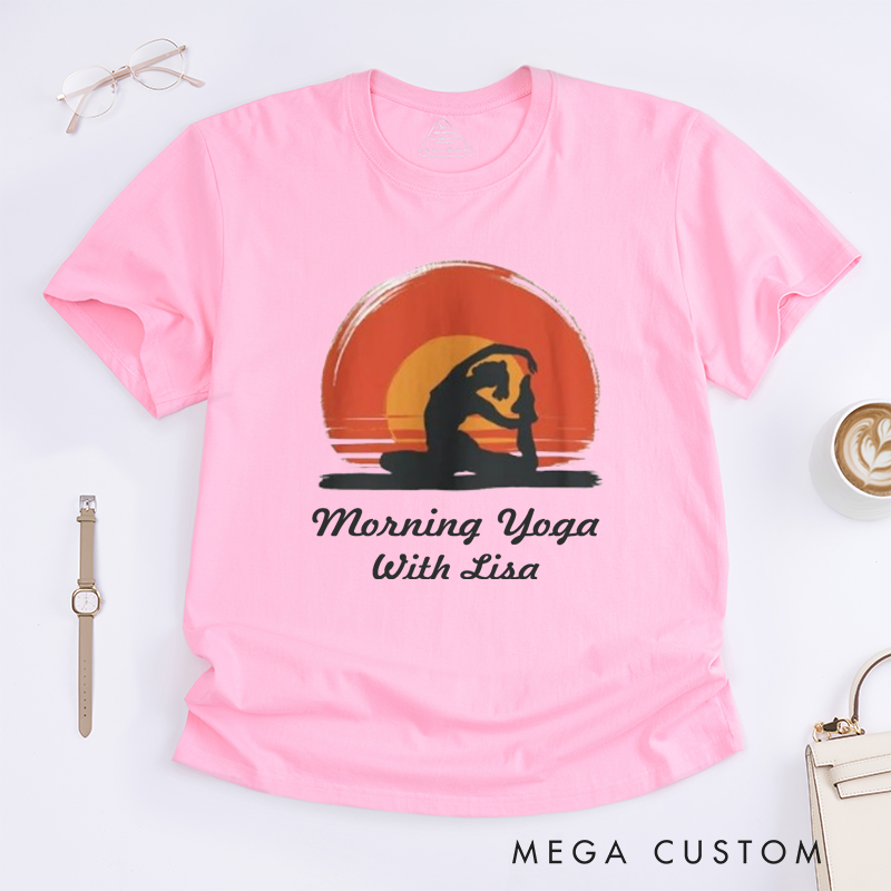 Personalized Morning Yoga T-Shirt Good Morning Yoga T-Shirt Sunrise T-Shirt Yoga Lovers Yoga Instructor Yoga Gift