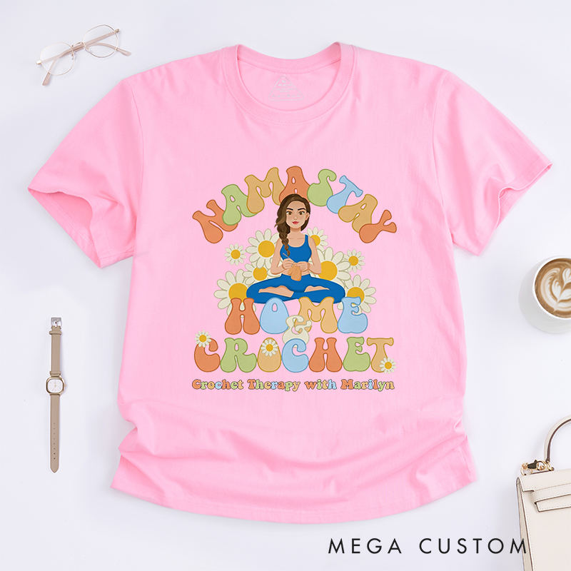 Personalized Namastay Home Yoga T-Shirt Yoga Gift for Mom and Grandma Yoga Lover T-Shirt