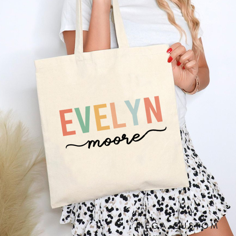 Personalized Name Tote Bag Womens Bag Customized Name Gift For Her Kids Bag School Bag For Kids