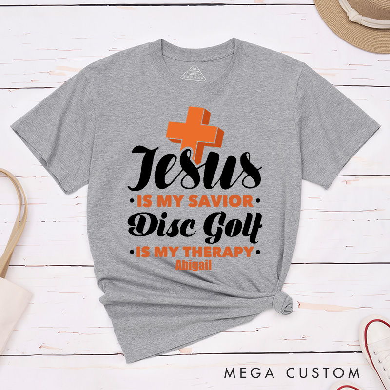 Personalized Jesus Is My Savior Classic T-Shirt with Custom Name Inspirational Shirt Religious Birthday Gift for Christians