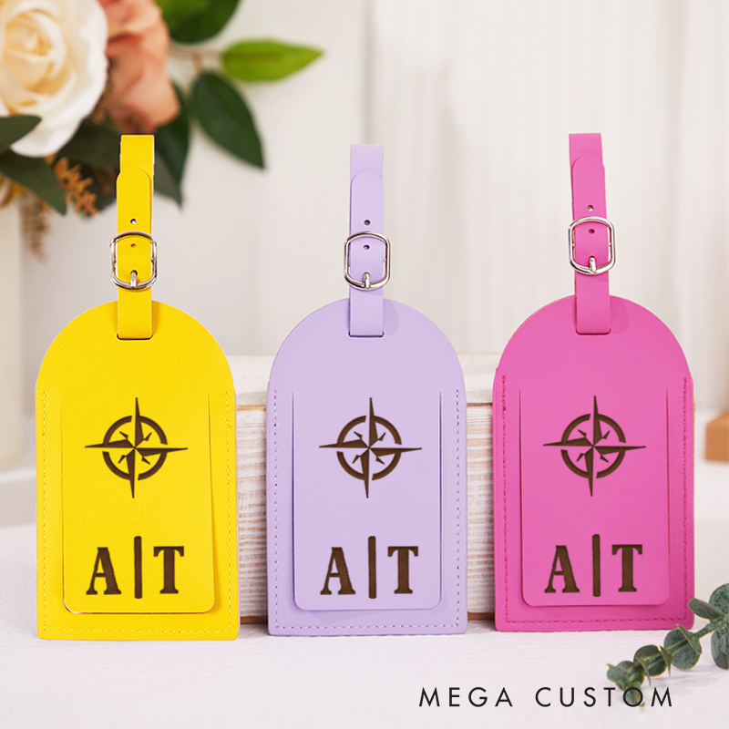 Personalized Leather Luggage Tags Gift for Traveling Lovers Custom Luggage Tag Favor