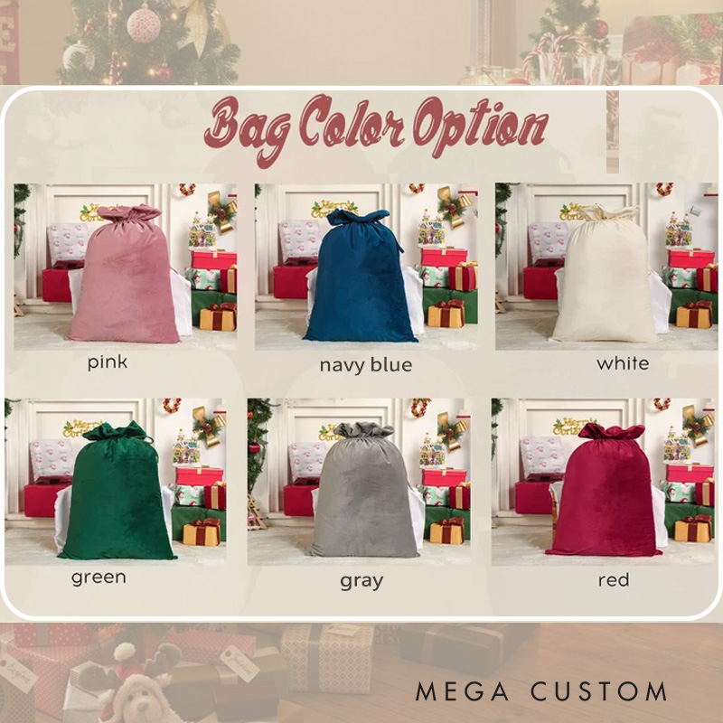 Personalized Velvet Santa Sack Christmas Gift Bag Xmas Gift Bags Christmas Gift Bag for New Year Christmas Party Supplies Favors