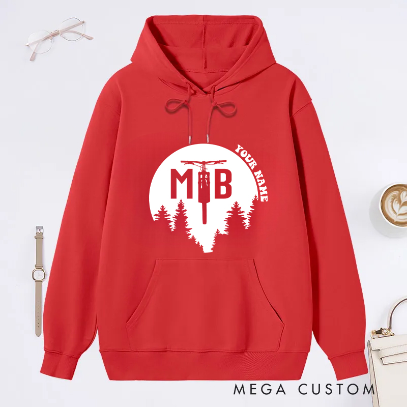 Personalized Mountain Bike Classic Hoodies with MTB Adventure Design for Outdoor Adventures Riding Cycling Biking Enthusiasts