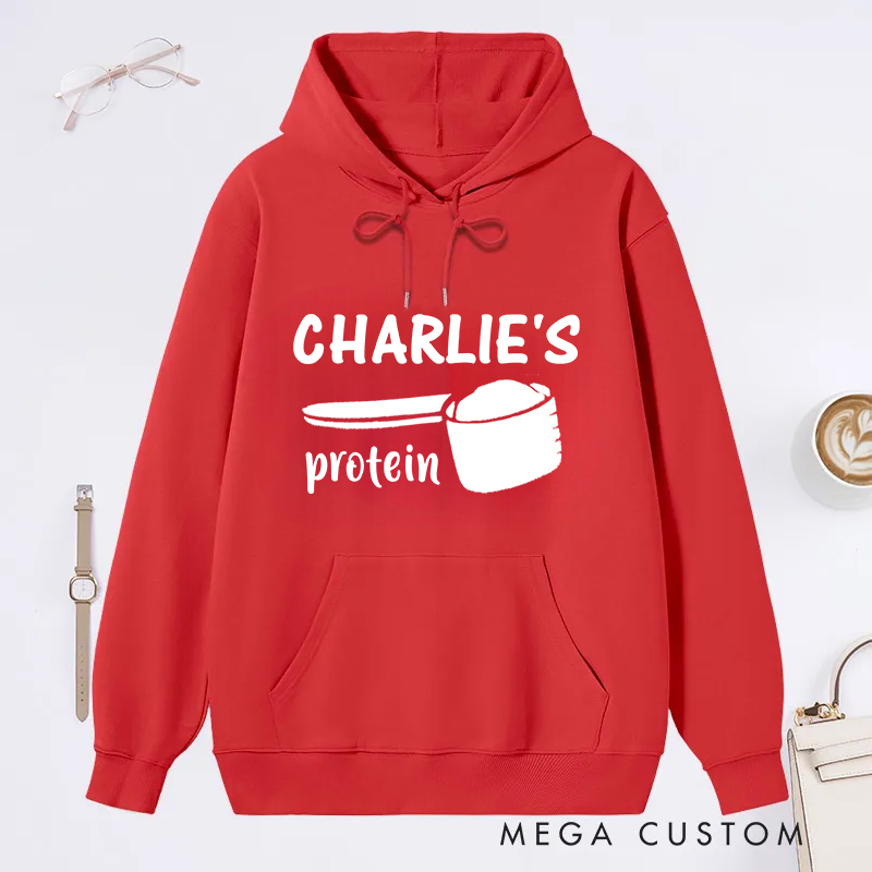Personalized Protein Classic Hoodies with Protein Scoop Design for Fitness Enthusiasts Bodybuilders and Gym Lovers