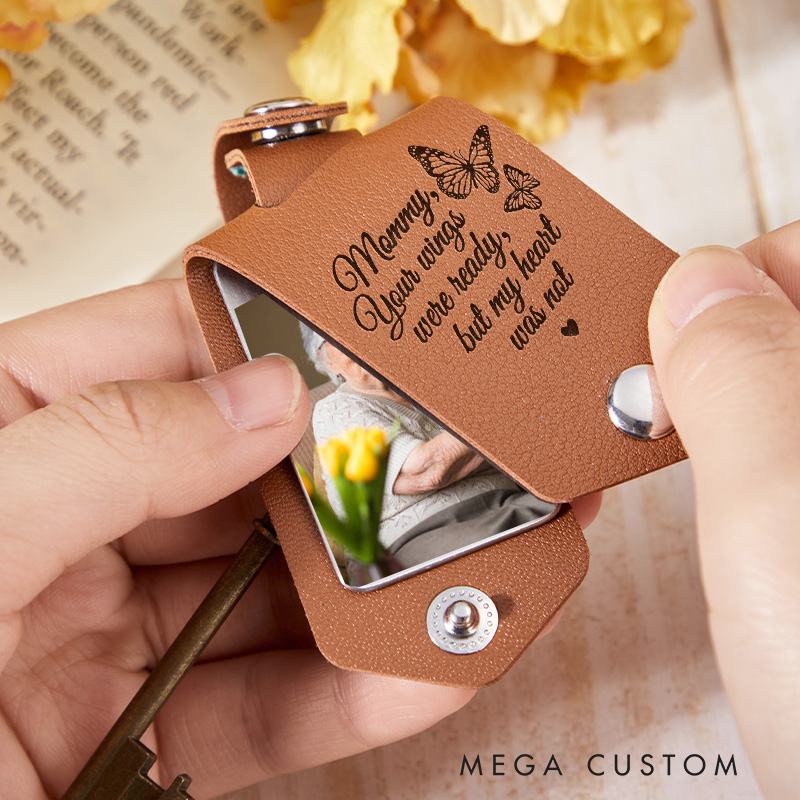 Personalized Memorial Keychain with Photo for Loss of Loved One Engrave Keychain Remembrance Sympathy Gift Memorial Keyring