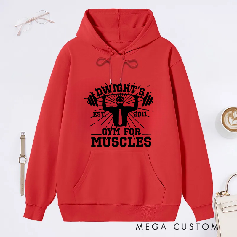 Personalized Fitness Classic Hoodies with Bold Barbell Graphic for Fitness Enthusiasts Bodybuilders and Gym Lovers