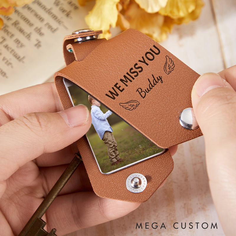Personalized Photo Memorial Keychain for Loss of Loved One We Miss You in Loving Memory Keyring Memorial Remembrance Sympathy Gift