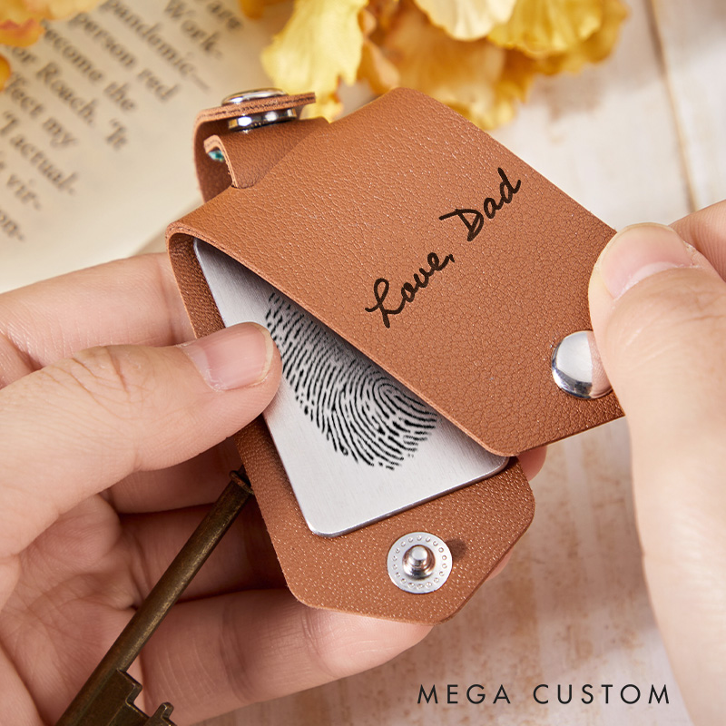 Personalized Fingerprint Keyring Engraved Custom Keychain, Memorial Grief Gift for Loss of Loved One Bereavement Condolence Remembrance Gifts 