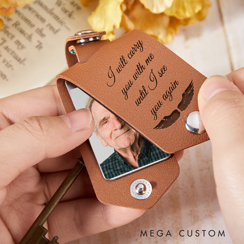 Personalized Photo Memorial Keychain for Loss of Loved One Bereavement Condolence Remembrance Gifts in Loving Memory Keyring