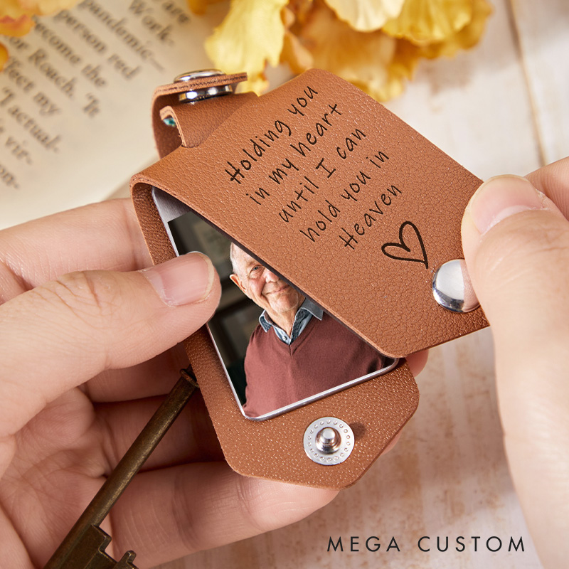 Personalized Photo Memorial Keychain for Loss of Loved One Holding You In My Heart Until in Loving Memory Keyring Memorial Keepsake Sympathy Gift