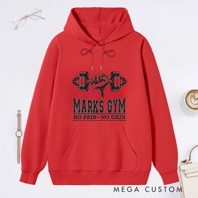 Personalized Fitness Classic Hoodies with Dumbbell and Motivational Quote for Fitness Enthusiasts Bodybuilders and Gym Lovers