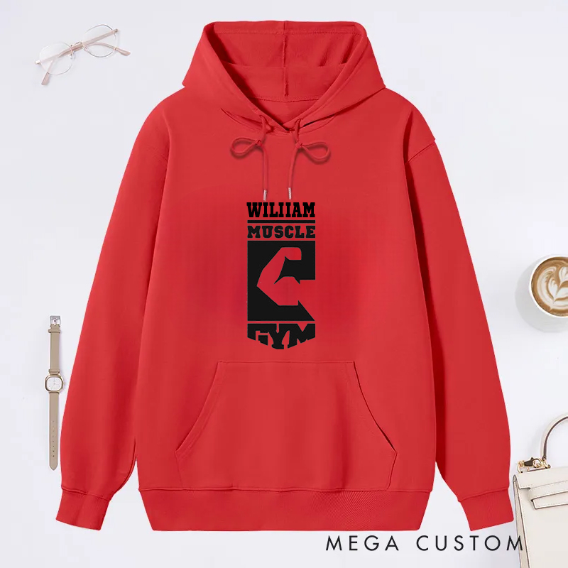 Personalized Gym Classic Hoodies with Bold Arm Design for Fitness Enthusiasts Bodybuilders and Gym Lovers