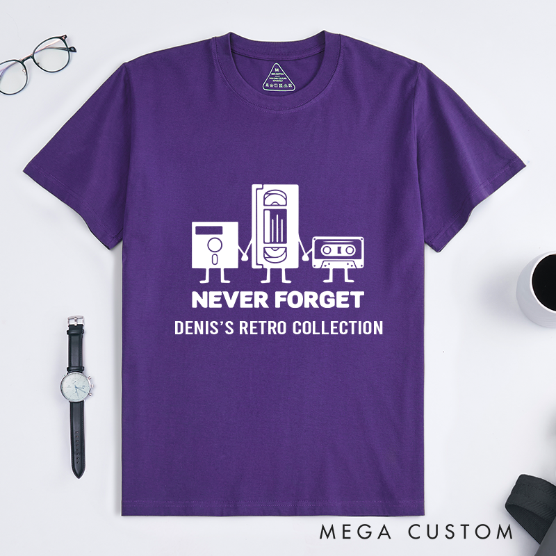 Personalized Never Forget T-Shirt Retro Technology Programmer Shirt Gift for Geek Nerd