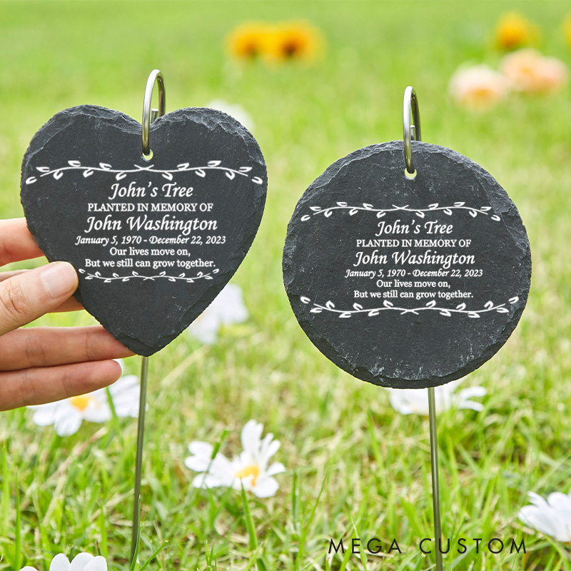 Personalized Memorial Grave Marker in Loving Memory of Garden Stone Custom Name Plate Outdoor Memorial Plaque Sympathy Gift