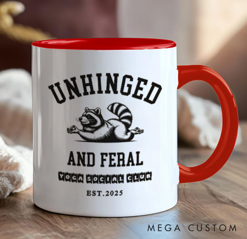 Personalized Yoga Mug with Funny Raccoon Design Custom Time Perfect Gift for Yoga Lover and Unique Gifts