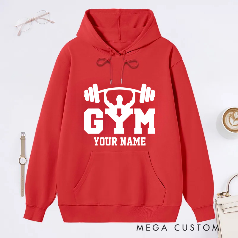 Personalized Fitness Classic Hoodies with Minimalist Weightlifting Logo for Fitness Enthusiasts Bodybuilders and Gym Lovers