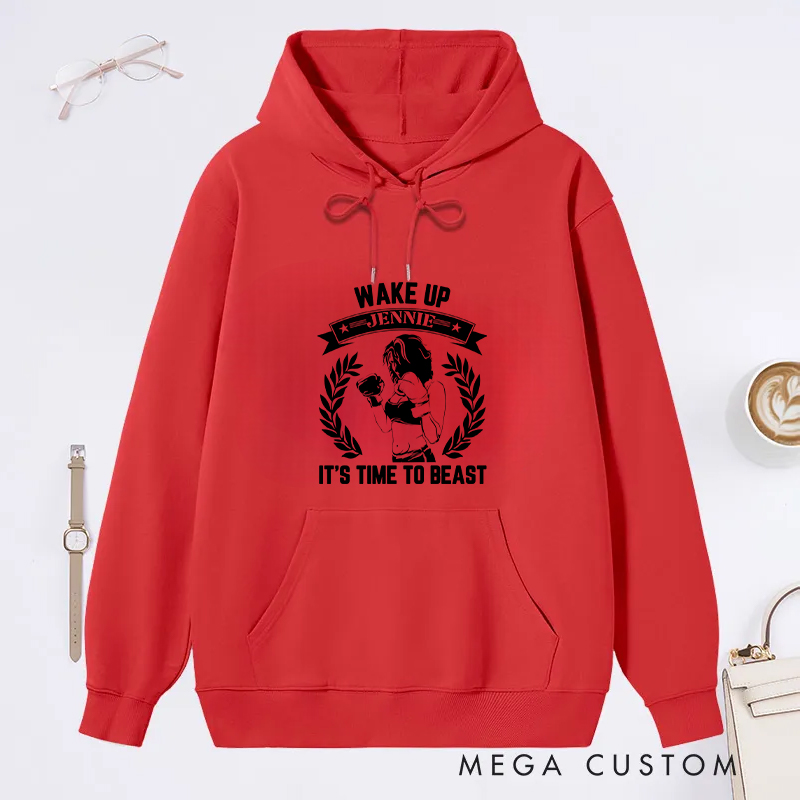 Personalized Gym Classic Hoodies with Motivational Boxing Themefor Fitness Enthusiasts Bodybuilders and Gym Lovers