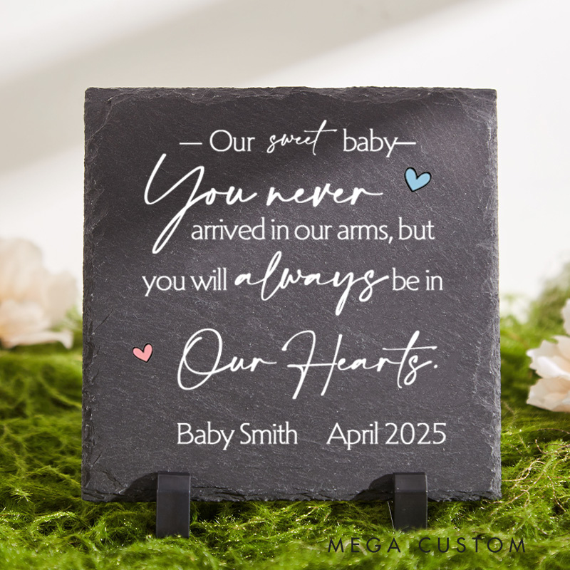 Personalized Miscarriage Memorial Stone Baby Loss Sympathy Gift Always Be In Our Hearts Memorial Garden Grave Infant Loss Keepsake