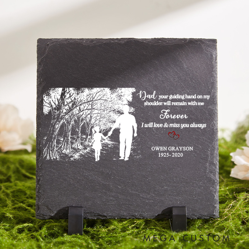 Personalized Family Loss Memorial for Loss of Dad Grandpa Custom Slate Remembrance Stone Memorial Gifts Sympathy Stone Condolences Gift