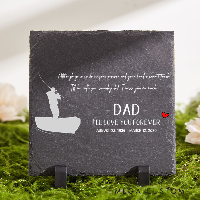 Personalized Gone Fishing Memorial Stone Memorial Gift for Dad Grandpa Fisherman Memorial Stone Sympathy Gift Garden Marker Condolences Gift