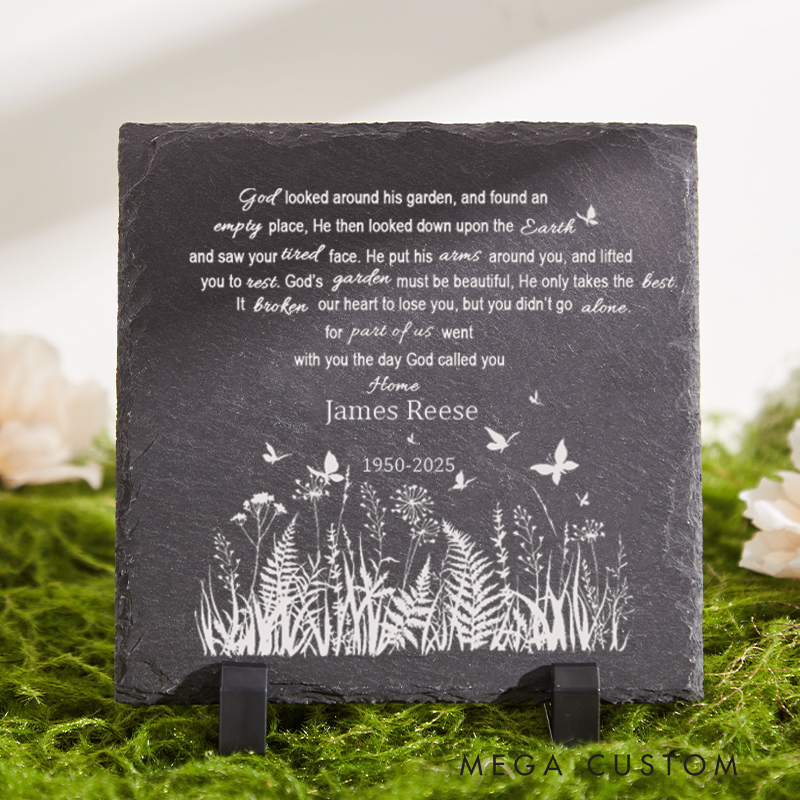 Personalized Memorial Garden Stone Sympathy Gift Slate Grave Marker Keepsake Remembrance Bereavement Gift for Loss of a Loved One