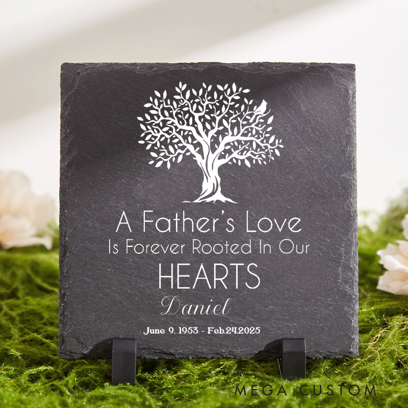 Personalized Memorial Stone Sympathy Gift Real Slate Poem Keepsake Remembrance Bereavement Plaque for Loss of Dad